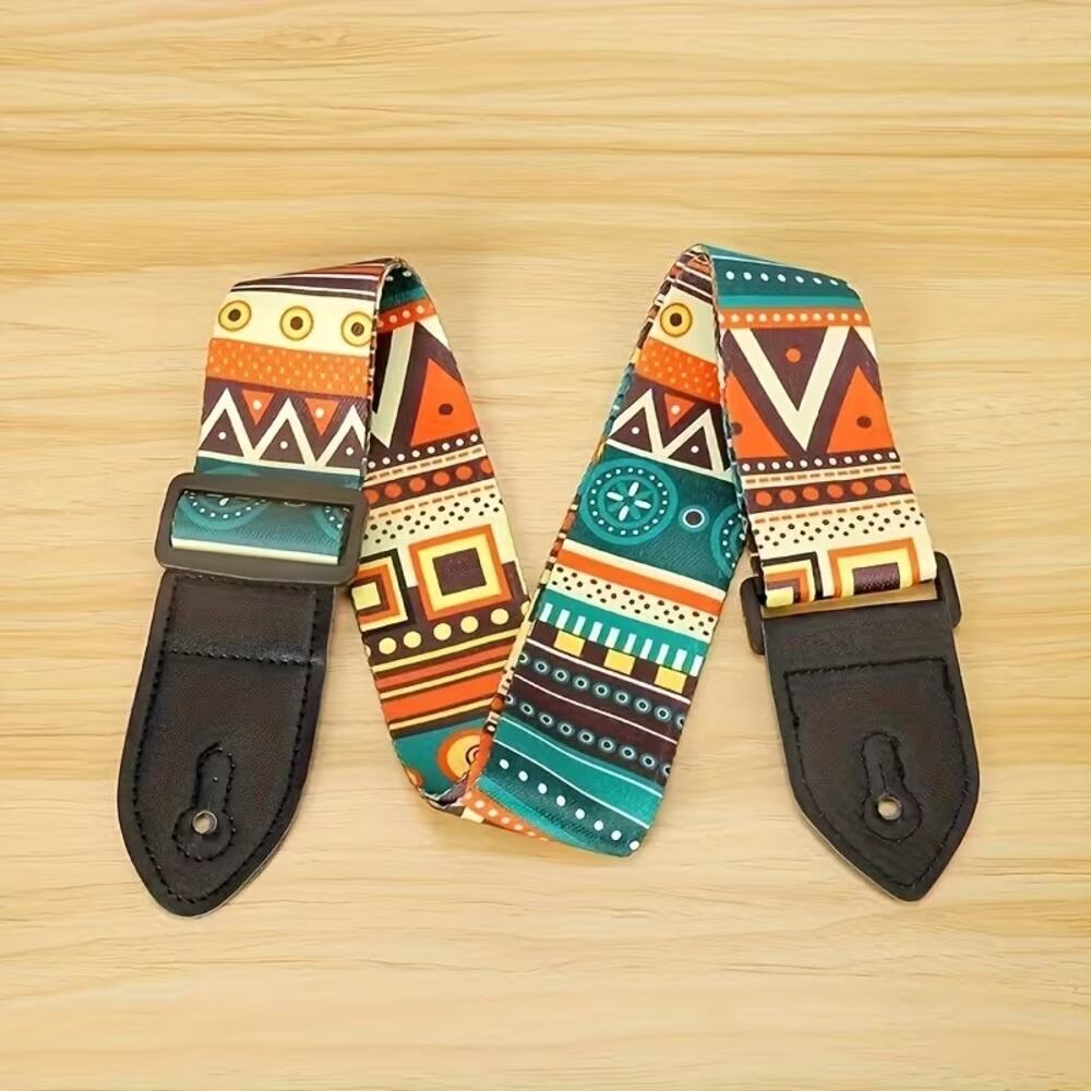 New 5-color Pattern Adjustable Guitar Strap Wide Aztec Music New Floral